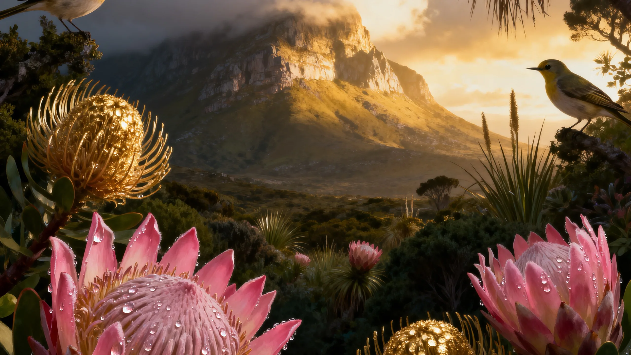 Protea Gold background art