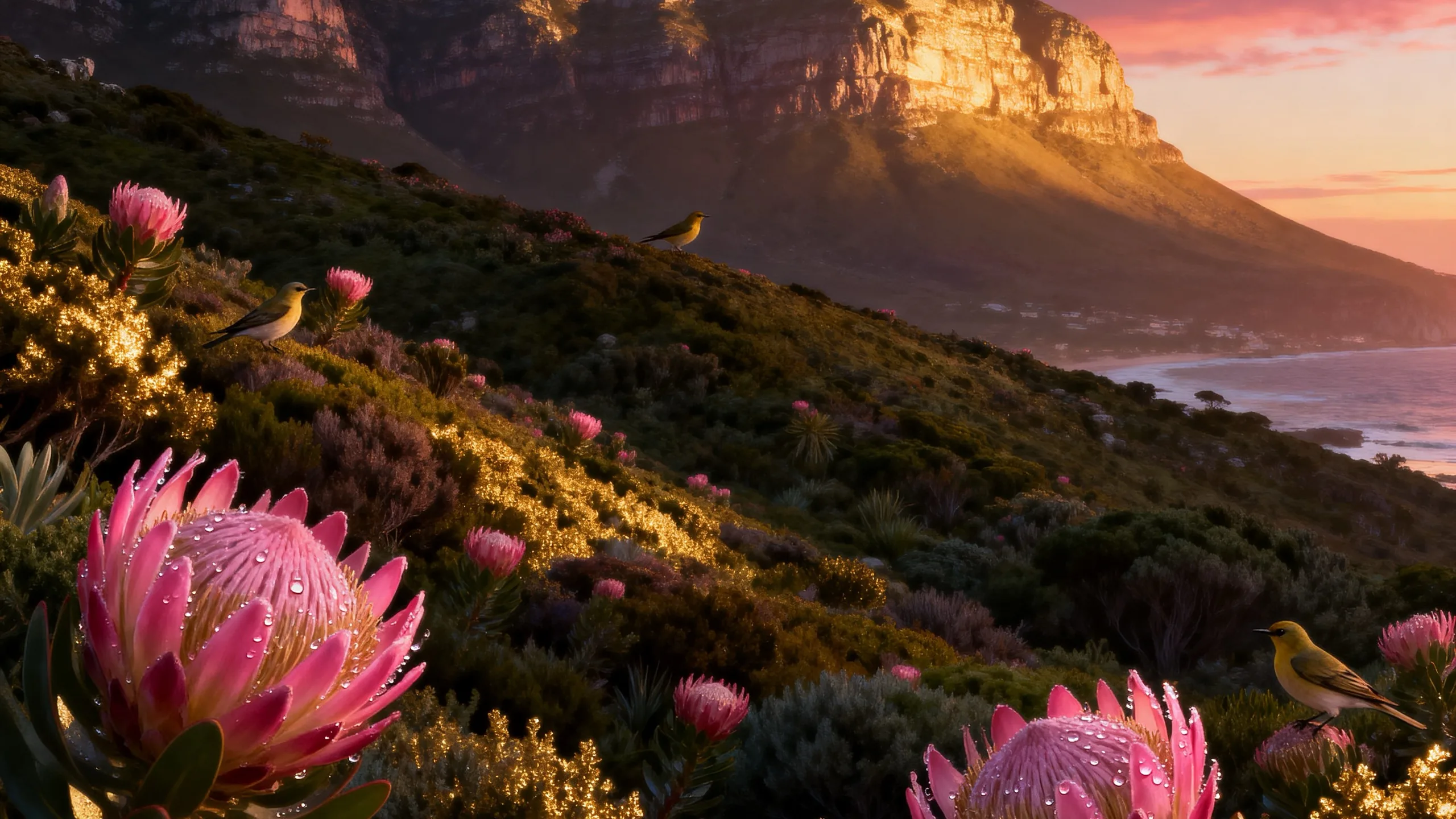 Protea Gold background art
